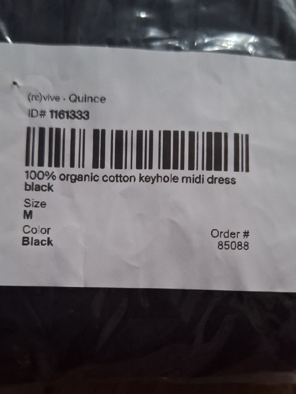 Quince 100% Organic Cotton Keyhole Midi Dress Black M NWT - Picture 3 of 3